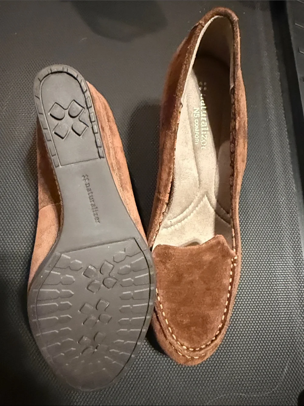Naturalizer Brown Suede Women's Loafers - Slip-On Flats